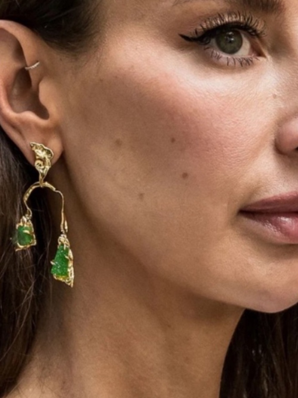 ALEXIS BITTAR • Mobile Green Druzy Balance Brut Earrings